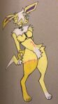  anthro breasts dijon_(guncht) eeveelution female full-length_portrait generation_1_pokemon guncht jolteon nintendo pokemon pokemon_(species) portrait solo trans_(lore) trans_man_(lore) 