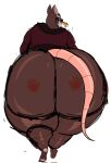  anthro big_butt bottomless brown_body butt clothed clothing domoatdark food half-closed_eyes hand_print hi_res huge_butt huge_hips huge_thighs hyper hyper_butt looking_back male mammal master_splinter murid murine narrowed_eyes pizza rat robe rodent slap_mark solo teenage_mutant_ninja_turtles thick_thighs whiskers wide_hips 