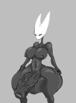  &lt;3 anthro arthropod balls big_balls big_breasts big_penis black_body breasts gatofashado genitals grey_background gynomorph hi_res hollow_knight hornet_(hollow_knight) huge_penis insect intersex navel penis simple_background solo team_cherry vein veiny_penis vessel_(species) white_face 