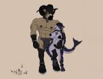  bovid caprine choker clothing duo equid equine female fish goth hi_res hooves horn jewelry large_male male mammal marine muscular naughty_ram necklace nipples piercing punk shark size_difference swimwear underwear wide_hips 