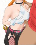  breasts clothes large_breasts monkey_d._luffy nami_(one_piece) non-web_source one_piece one_piece_film:_red paizuri simple_background 