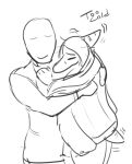  2022 anon_(snoot_game) anthro bald black_and_white clothing coat dinosaur duo embrace english_text eyes_closed fang_(gvh) female goodbye_volcano_high hug human male male/female mammal monochrome motion_lines pterodactylus pterosaur reptile rexhastala scalie shaking shivering short_tail smile snoot_game_(fan_game) snout tail text topwear 