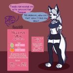  1:1 anthro big_breasts breasts canid canid_demon demon english_text female fur growth_drive hellhound helluva_boss hi_res loona_(helluva_boss) mammal nokamiwd octavia_(helluva_boss) offscreen_character red_sclera simple_background solo_focus text white_body white_fur 