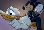  anal anatid anseriform anthro avian bird bodily_fluids disney donald_duck duck duo hi_res leash leash_pull male male/male mammal mickey_mouse mickeyryona mouse murid murine rodent 