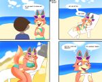  animal_crossing anthro audie_(animal_crossing) beach canid canine canis chair cloud eyewear female furniture group hi_res holding_object male mammal nintendo rock sand sea seaside sheor sun sunglasses trio villager_(animal_crossing) water wolf 