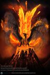  ash_(disambiguation) canowicakte_(daedalus_darkblade) dragon feral hi_res icy-marth lava male mountain smoke solo volcano 