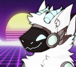  anthro machine male protogen synthwave vaporwave 