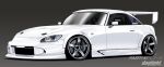  absurdres car commission english_commentary grey_background highres honda honda_s2000 motor_vehicle no_humans original shadow silenxe spoiler_(automobile) sports_car vehicle_focus watermark 