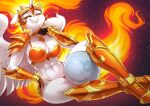  abs absurd_res anthro anthrofied armor breasts cleavage clothed clothing crown daybreaker_(mlp) equid equine fangs female fire flaming_hair flaming_tail friendship_is_magic gauntlets gloves handwear hasbro headgear hi_res horn macro mammal moon muscular muscular_female my_little_pony pseudo_hair sharp_teeth shin_guards smile tail teeth terra_macro thick_thighs thong underpable underwear winged_unicorn wings yellow_eyes 