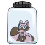  1:1 alpha_channel anthro container cum_jar female jar mammal procyonid raccoon skellyroon solo 