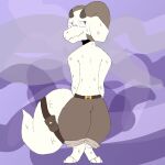  absurd_res accessory anthro bag clothed clothing furgonomics hi_res hollowedwood horn kobold legwear male partially_clothed scales solo tail tail_accessory tail_bag thigh_highs 