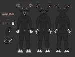  absurd_res angry angry_expression anthro butt deer erection european_deer genitals glowing glowing_eyes glowing_genitalia glowing_horn glowing_penis hi_res horn humanoid male mammal model_sheet naoto penis solo 