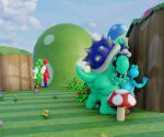  2023 3d_(artwork) anal anal_penetration anthro balls being_watched blender_(software) bowser butt cyan_yoshi digital_media_(artwork) dinosaur duo erection fan_character flower fungus genitals goeybowser gowser_(goeybowser) green_yoshi group hair hill horn jewelry koopa looking_at_another male male/male male_penetrated male_penetrating male_penetrating_male mario_bros mushroom mushroom_kingdom nintendo nipples nude penetration penis plant red_yoshi reptile scalie sex shell simple_background spikes tail tail_grab yoshi yoshi_(character) 