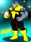  2012 anthro balls_outline bruno_rhynox bulge clothed clothing genital_outline hi_res male mammal muscular muscular_anthro muscular_male penis_outline rhinoceros sinestro_corps solo tattoo tomcat_(artist) 