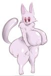  anthro beady_eyes big_breasts black_eyes breasts cheek_tuft eyelashes facial_tuft female fur huge_breasts looking_at_viewer nipple_outline purple_body purple_fur simple_background solo spooky&#039;s_jump_scare_mansion sussyrock the_cat_(shojs) thick_thighs tuft white_background wide_hips 