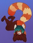  absurd_res ailurid anthro big_breasts blush breasts brown_body brown_fur female fur glacierclear green_eyes green_hair hair hi_res inner_ear_fluff mammal multicolored_body multicolored_fur nude orange_body orange_fur red_panda simple_background smile solo tail tuft two_tone_body two_tone_fur 