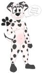  2023 adam&#039;s_apple anthro arrow_sign belly black_nose black_pawpads blep bluekyokitty canid canine canis cross_(marking) dalmatian digital_drawing_(artwork) digital_media_(artwork) domestic_dog emoticon english_text featureless_crotch flat_colors floppy_ears full-length_portrait fur gesture grey_body grey_fur handwritten_text heart_(marking) hi_res looking_at_viewer male mammal mastectomy_scar navel nipples nude pawpads pink_belly pink_nipples pink_tongue plantigrade portrait scar sebdoggo simple_background smile solo standing tail teeth text tongue tongue_out trans_(lore) trans_man_(lore) waving waving_at_viewer white_background white_body white_fur x_navel 