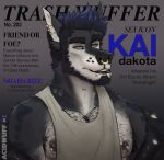  2021 acidwuff anthro artist_name barbell_piercing beard black_lips blue_eyes blue_hair body_hair bust_portrait canid chest_hair clothed clothing dated ear_piercing ear_ring english_text facial_hair facial_piercing fur glistening glistening_eyes grey_body grey_fur hair hi_res lip_piercing lip_stud lips looking_aside male mammal multiple_piercings nipple_barbell nipple_piercing nipples nose_piercing nose_ring piercing portrait ring_piercing septum_piercing septum_ring short_hair simple_background solo text white_body white_fur 
