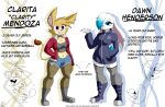  absurd_res anthro boots clarity_(lechugansfw) clothing dawn_(lechugansfw) dipodid duo english_text female fishnet fishnet_legwear footwear hi_res jerboa lagomorph lechugansfw legwear leporid mammal model_sheet piercing rabbit rodent text white_body 