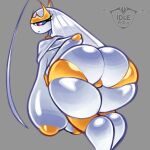  anthro areola big_breasts big_butt breasts butt female generation_7_pokemon hi_res huge_breasts huge_butt humanoid idlepotoo multicolored_body nintendo nipples pheromosa pokemon pokemon_(species) pokemon_humanoid rear_view sagging_breasts thick_thighs ultra_beast white_body wide_hips yellow_areola 