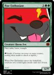  2023 ambiguous_gender anthro aroused black_nose blep blonde_highlights canid canine card_game card_template eyes_closed fox fur gaming grey_body grey_fur hasbro hi_res highlights_(coloring) magic:_the_gathering mammal nuzzles paw_enthusiast portrait red_body red_fur smile smiling_at_viewer solo tongue tongue_out trading_card_game trading_card_template tuxedo_space_cowboy uwu wizards_of_the_coast 
