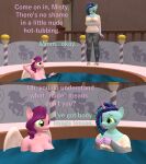  3d_(artwork) anthro anthrofied breasts clothed clothing dialogue digital_media_(artwork) duo equid equine hasbro hi_res horn mammal misty_(g5) mlp_g5 my_little_pony nude papadragon69 pegasus pipp_petals_(mlp) unicorn water wings 