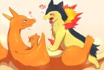  &lt;3 anal anal_penetration biped blush bodily_fluids breath charizard digitigrade dragon drooling duo fangs feral feral_on_feral fire from_front_position fur generation_1_pokemon generation_2_pokemon genitals hands_on_belly hound_puppy long_tail lying male male/male male_penetrated male_penetrating male_penetrating_male mammal missionary_position mustelid nintendo on_back panting penetration penis pokemon pokemon_(species) saliva scalie semi-anthro sex tail tapering_penis teeth tongue tongue_out typhlosion uncensored wings 