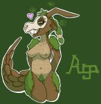  &lt;3 2020 anthro areola auga_(squablodecomplash) biped bone breasts brown_body brown_ears brown_horn brown_scales brown_tail character_name eyelashes female fur green_body green_eyes green_fur green_hair hair horn kobold leg_markings markings moss multicolored_body multicolored_ears multicolored_scales narrowed_eyes navel nipples plant pubes scale_markings scales scalie sharp_teeth shoulder_tuft skull smile solo squablodecomplash tail tan_body tan_scales teeth thick_thighs thigh_markings thigh_tuft tuft two_tone_body two_tone_ears two_tone_scales two_tone_tail 