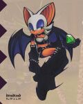  2021 absurd_res anthro armwear bat bat_wings boots breasts chaos_emerald cleavage clothed clothing dreadlead elbow_gloves eyeshadow female footwear fur gem gloves handwear hi_res huge_filesize lipstick makeup mammal membrane_(anatomy) membranous_wings narrowed_eyes rouge_the_bat sega signature solo sonic_the_hedgehog_(series) tan_body tan_skin white_body white_fur wings 