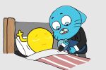  anthro bed cartoon_network female furniture gumball_watterson lying lying_on_bed male newborn on_bed penny_fitzgerald the_amazing_world_of_gumball young 