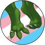  3_toes ambiguous_gender anthro barefoot claws corrsk digit_ring digital_media_(artwork) dragon feet foot_fetish hi_res jewelry lgbt_pride nonbinary_pride_colors paws pride_colors ring simple_background soles solo toe_claws toe_ring toes transexual_pride_colors 