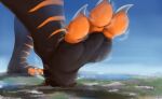  absurd_res anthro city cloud destruction dragon feet foot_focus foot_shot hi_res kurtcbrox kurtcbrox_(character) landscape_dwarfing macro male solo stomping 