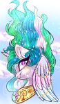  absurd_res byemyfriends equid equine female feral friendship_is_magic hasbro headshot_portrait hi_res horn horse mammal my_little_pony pegasus pony portrait princess princess_celestia_(mlp) purple_eyes royalty solo sun unicorn unicorn_horn winged_unicorn wings 