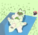  animated bestiality carpet digital_media_(artwork) enjoyment female feral fur generation_9_pokemon genitals grass green_body green_fur hand_in_mouth happy hi_res human human_on_feral interspecies luftydays male male/female mammal nintendo pawpads penis pixel_(artwork) pixel_animation plant pokeball pokemon pokemon_(species) red_eyes short_playtime sprigatito tail tongue tongue_out 