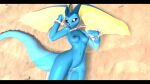  2023 3d_(artwork) anthro beach big_ears blue_body blue_ears blue_fin blue_fur blue_tail breasts colored_eyes digital_media_(artwork) eeveelution fan_character female fin fur generation_1_pokemon generation_4_pokemon genitals hi_res hybrid long_ears looking_at_viewer lopunny lying multicolored_body multicolored_ears multicolored_eyes multicolored_fin multicolored_fur multicolored_tail nintendo nipples nude on_side pokemon pokemon_(species) purple_sclera pussy sand sea seaside seductive silvarus solo tail vaporeon vaporunny_(japeal) warfare_vaporunny water white_eyes yellow_fin yellow_inner_ear 