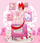  animal_humanoid big_breasts blush bottle bottomless breasts cat_humanoid clothed clothing collage container crop_top domestic_cat drugs eyes_closed fangs felid felid_humanoid feline feline_humanoid felis female fur guronolock hair hello_kitty_(character) hello_kitty_(series) hi_res humanoid kneeling knees_together legwear mammal mammal_humanoid miss_cake open_mouth pills red_body red_fur red_hair sanrio shirt smile solo stare syringe teeth television thigh_highs topwear 