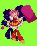  absurd_res amy_rose anthro boots breasts clothing eulipotyphlan female footwear gloves green_eyes hammer handwear hedgehog hi_res high_heeled_boots high_heels mammal nothing-useful open_mouth open_smile sega simple_background smile solo sonic_the_hedgehog_(series) tools 