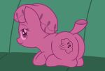  absurd_res animate_inanimate badumsquish cutie_mark equid equine female hasbro hi_res horse looking_at_viewer looking_back mammal my_little_pony pink_body pony solo tongue tongue_out whoopee_cushion 