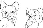  absurd_res anthro domestic_cat eyewear felid feline felis fluffy_ears girly glasses hair hi_res ileomaru long_hair looking_at_viewer looking_back male mammal maru_(ileomaru) sketch sleeveless_shirt smile solo 