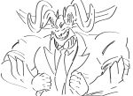  anthro biceps claws clenched_teeth clothed clothing demon digital_media_(artwork) dragon eyes_closed fire_emblem fire_emblem_sacred_stones flexing fomortiis gesture glowing hi_res horn male muscular muscular_anthro muscular_male necktie nintendo open_mouth pecs scalie simple_background sketch smile smirk solo suit tail teeth thumbs_up triceps wallace_uwu 