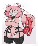  2023 anthro blush breasts catgenderzz clothing domestic_cat felid feline felis female hi_res leash lingerie mammal solo thick_thighs wide_hips zoey_(catgenderzz) 