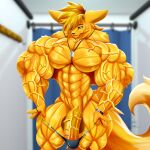 abs anthro biceps big_muscles big_penis blonde_hair blurred_background bottomwear bracelet canid canine clothed clothing dog_tags dressing_room_(disambiguation) fennec flaccid fox fur genitals hair hi_res huge_biceps huge_muscles huge_triceps hyper hyper_muscles jewelry long_tail male mammal mostly_nude muscular muscular_anthro muscular_male muscular_thighs partially_clothed penis purple_eyes solo speedo standing stretched_clothing swimwear taiko-sihori tail thick_thighs tight_clothing underwear vein veiny_muscles veiny_penis yellow_body yellow_fur 