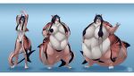  2023 anthro belly big_belly big_breasts biglovealicia bra breasts caudal_fin clothed clothing digitigrade dorsal_fin dragon ears_back expansion exposed_breasts female fin fish hair hi_res huge_belly huge_breasts hybrid looking_at_viewer marine morbidly_obese morbidly_obese_female obese obese_female overweight overweight_female partially_clothed pivoted_ears seductive sequence shark shark_tail signature simple_background smile solo tail tail_fin thick_tail underwear weight_gain 
