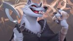  2023 5_fingers anthro black_lips black_nose canid canine canis claws clothed clothing digital_media_(artwork) fingers fur grey_body grey_fur kyander lips male mammal open_mouth smile teeth tongue wolf 