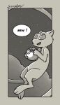  big_eyes black_and_white comic cosmic_background eye_contact floating flying generation_1_pokemon holding_object holding_pokeball hovering legendary_pokemon long_tail looking_at_another looking_at_viewer master_ball mew_(pokemon) monochrome night night_scene night_time nintendo pokeball pokemon pokemon_(species) shaded simple_background simple_shading sketch sky softailfox solo speech_bubble star starry_background starry_sky tail unfinished 