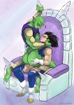  alien anal anal_penetration antennae_(anatomy) balls blush bodily_fluids chair clothed clothing cowgirl_position cum cum_inside dragon_ball dragon_ball_z duo eye_contact from_front_position furniture genital_fluids genitals gloves hair handwear hi_res holding_head humanoid humanoid_genitalia humanoid_penis long_hair looking_at_another loulouscribbles male male/male namekian on_bottom on_top penetration penis raised_clothing raised_shirt raised_topwear saiyan sex shirt shirt_bite sitting throne topwear 