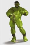  2020 balls bodily_fluids cum facial_hair feet foreskin genital_fluids genitals green_body green_skin hi_res humanoid masturbation nipple_fetish nipple_play orc penis rykkev source_request tagme tusks 