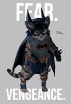  absurdres animal batman_(series) belt cape cat cosplay dc_comics gloves green_eyes highres looking_at_viewer mask rxzarx signature simple_background solo standing tail 