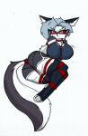  anthro bdsm big_breasts bondage bound breasts clothing dolphin_shorts female helluva_boss hi_res invalid_tag legwear loona_(helluva_boss) pace-maker solo thick_thighs thigh_highs 