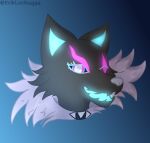  anthro black_body black_fur blue_tongue epic_games eriklechugaa female fortnite fur hi_res highwire_(fortnite) icon looking_at_viewer open_mouth pack_leader_highwire tongue 